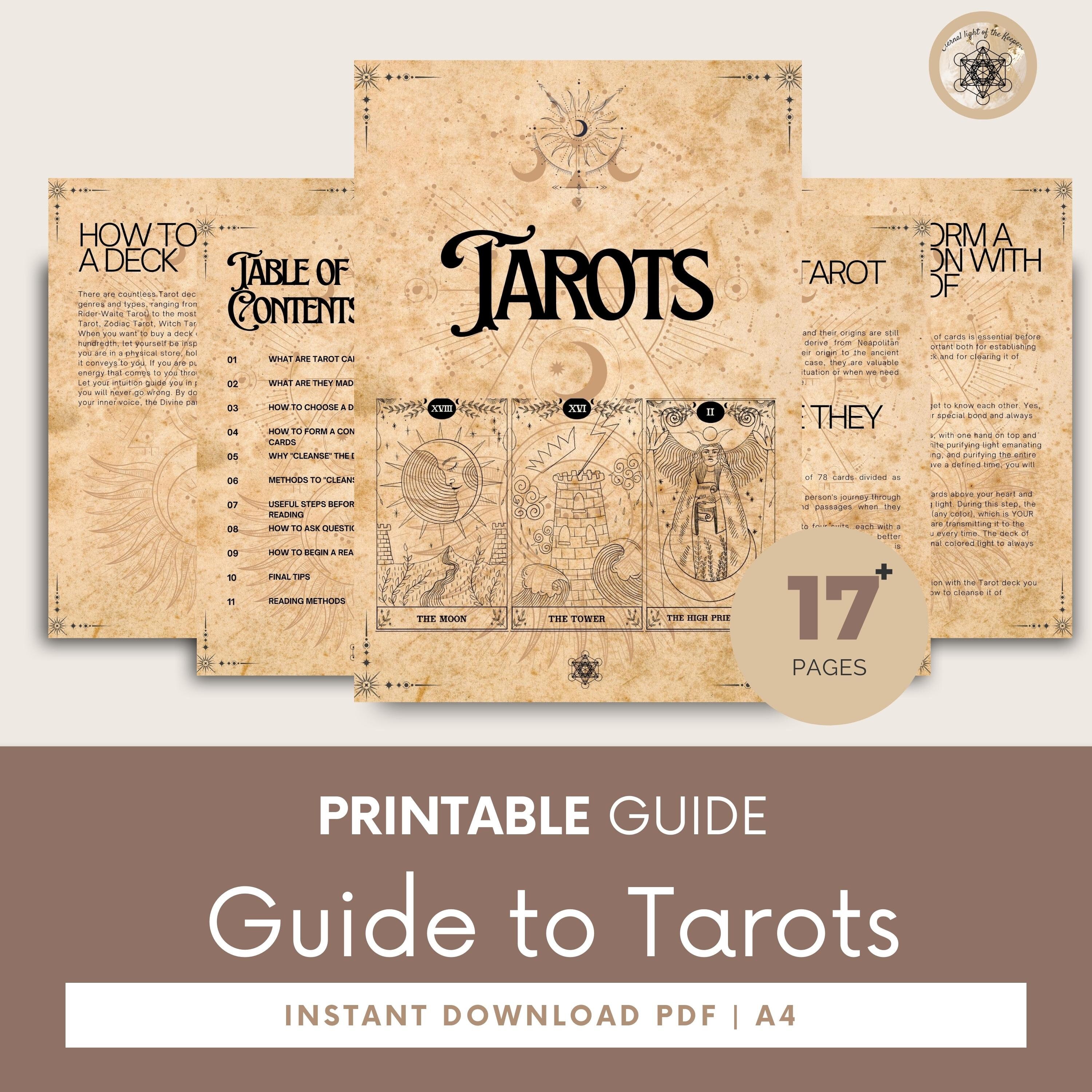 Printable Tarots for Beginners Guide Comprehensive A4 PDF Guide to ...