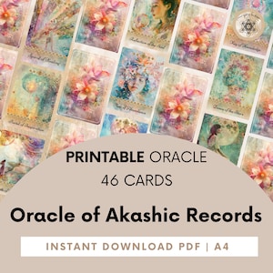 Oracle-kaartenstapel met Akasha-platen, lezen Akasha, begeleiding, channeling, orakel - afdrukbare orakelkaarten en gids