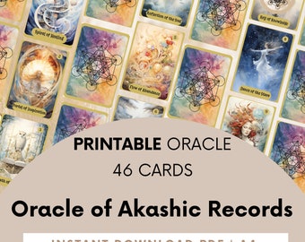 Mazzo di carte dell'Oracolo dei Registri Akashici, Guida, Canalizzazione (stampabile)