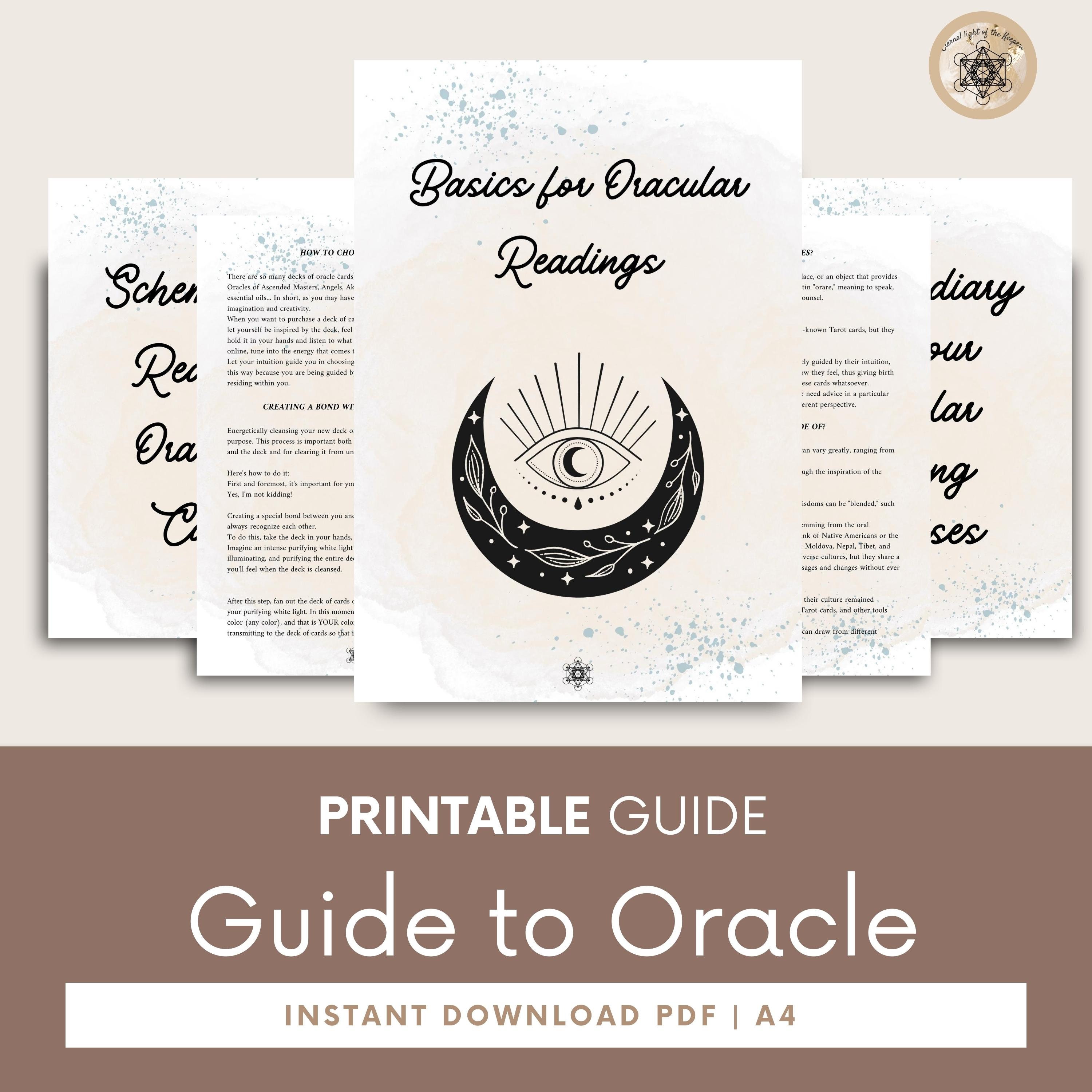 Printable Oracle Guide Comprehensive Guidebook for Card Readings, Ideal ...