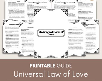 Universal Law of Love Guide – Printable Grimoire Pages (Digital Download)