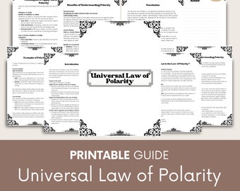 Universal Law of Polarity Guide – Printable Grimoire Pages (Digital Download)