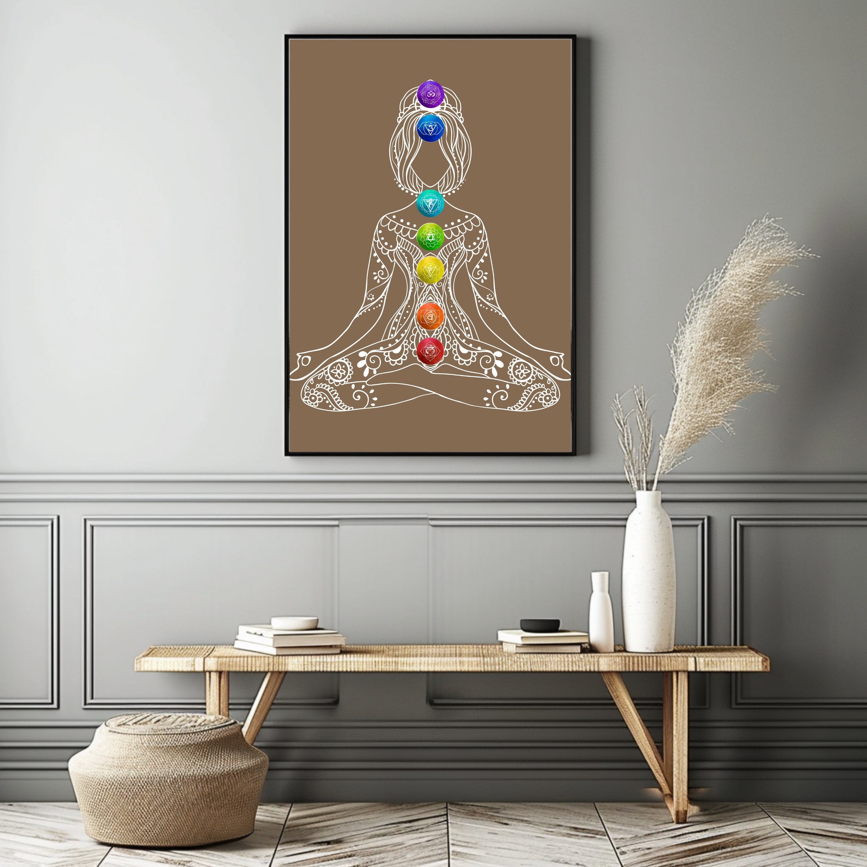 Printable Chakra Poster, 7 Chakras Yoga Artwork, Meditation & Energy ...