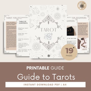 Guía de Tarots Imprimibles para Principiantes: Guía completa en PDF A4 para aprender el Tarot, perfecta para mejorar las habilidades de lectura de cartas