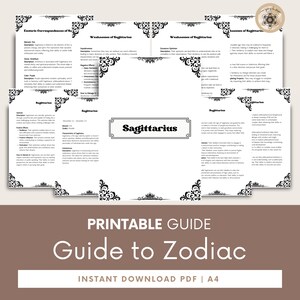Guia de astrologia do signo do zodíaco de Sagitário, livro abrangente de horóscopo, aprenda insights de astrologia, guia astrológico.