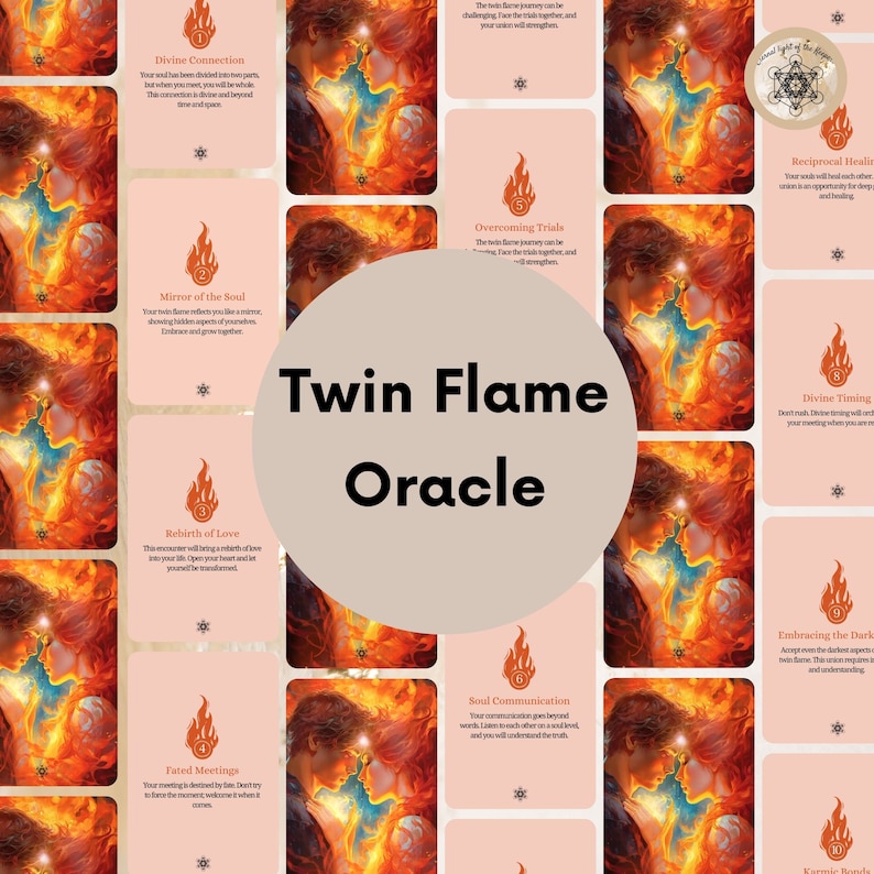 Twin Flame Oracle Cards, 46 Printable Messages (PDF Guide). - Etsy