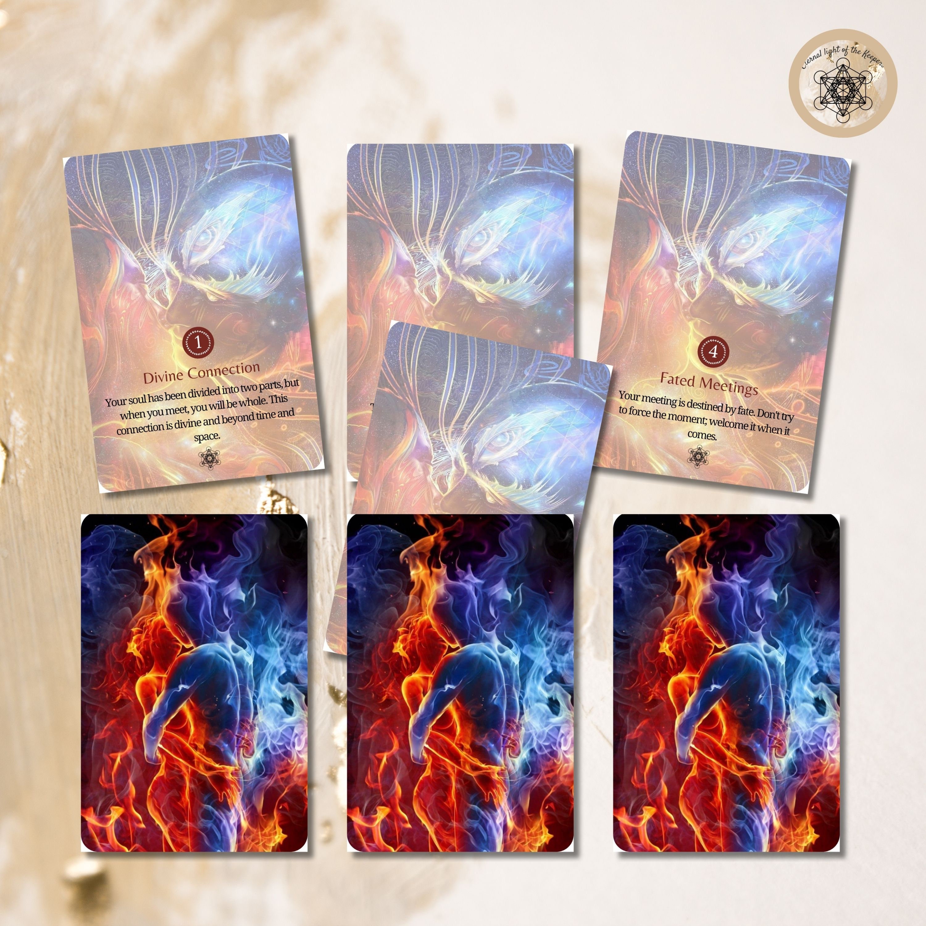 Twin Flame Oracle Cards, Printable 46-card Deck (PDF Guide). - Etsy