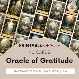 The Gratitude Oracle, Printable Gratitude Cards, Digital Oracle of Gratitude, Mindfulness Cards, Manifest Cards.