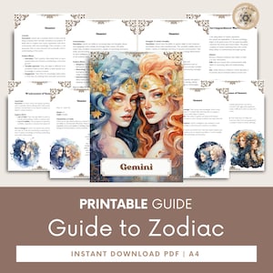 Guia de astrologia do signo do zodíaco de Gêmeos, livro abrangente de horóscopo, aprenda insights de astrologia, guia astrológico.