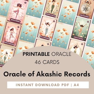 Akasha-Chronik Orakel Karten Deck, Akashic Lesung, Führung, Channeling, Orakel - druckbare Orakel Karten & Anleitung