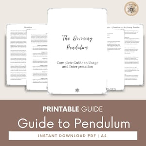 Printable Guide to Pendulum - Pendulum PDF Download for Intuition Enhancement, Pendulum Guide with Board for Divination Practice