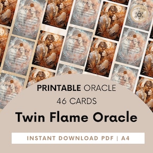 Les cartes Oracle Twin Flame, Deck Oracle Twin Flame imprimable, Cartes Oracle + Guide PDF, Oracle Digital Twin Flame, Messages Twin Flame.