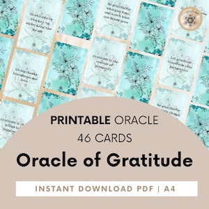 The Gratitude Oracle, Printable Gratitude Cards, Digital Oracle of Gratitude, Mindfulness Cards, Manifest Cards.