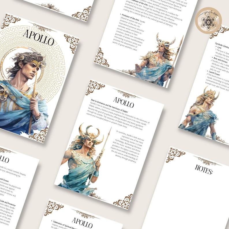 Apollo Atributes Apollo Guide, Ancient Greek Mythology Pages (digital Download). - Etsy