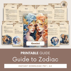 Guia de astrologia do signo do zodíaco de Gêmeos, livro abrangente de horóscopo, aprenda insights de astrologia, guia astrológico.