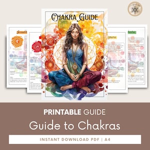 Printable Chakra Guide - Detailed PDF A4 Guide for Seven Chakras, Balance your Energy Centres, Chakra Journal