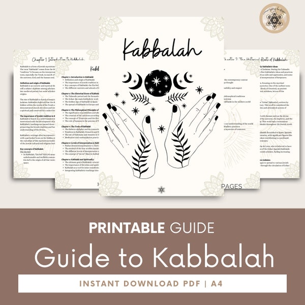 Printable Guide to Kaballah - A4 Spiritual Growth Resource, Tree Of Life Exploration for Personal Enlightenment