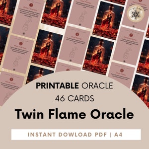 Les cartes Oracle Twin Flame, Deck Oracle Twin Flame imprimable, Cartes Oracle + Guide PDF, Oracle Digital Twin Flame, Messages Twin Flame.