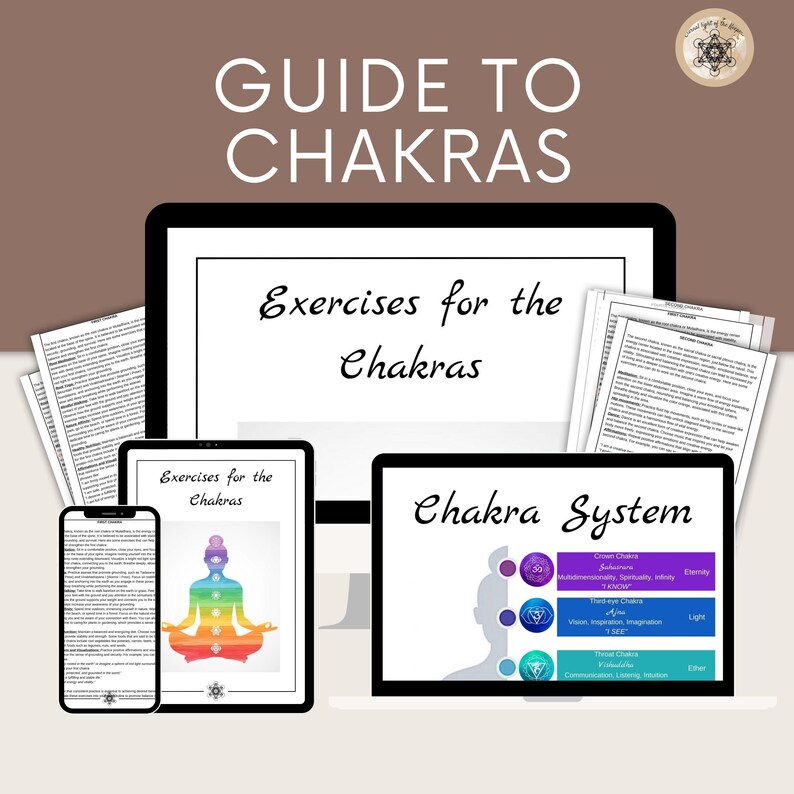 Printable Chakra Guide Detailed PDF A4 Guide for Seven Chakras, Balance ...