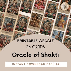 Shakti, déesse shakti, déesse indienne, déesse hindoue, déesse Oracle, énergie féminine, carte de déesse, carte divine féminine, imprimable