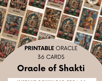 Shakti Goddess Oracle Cards, Divine Feminine Deck (Printable).