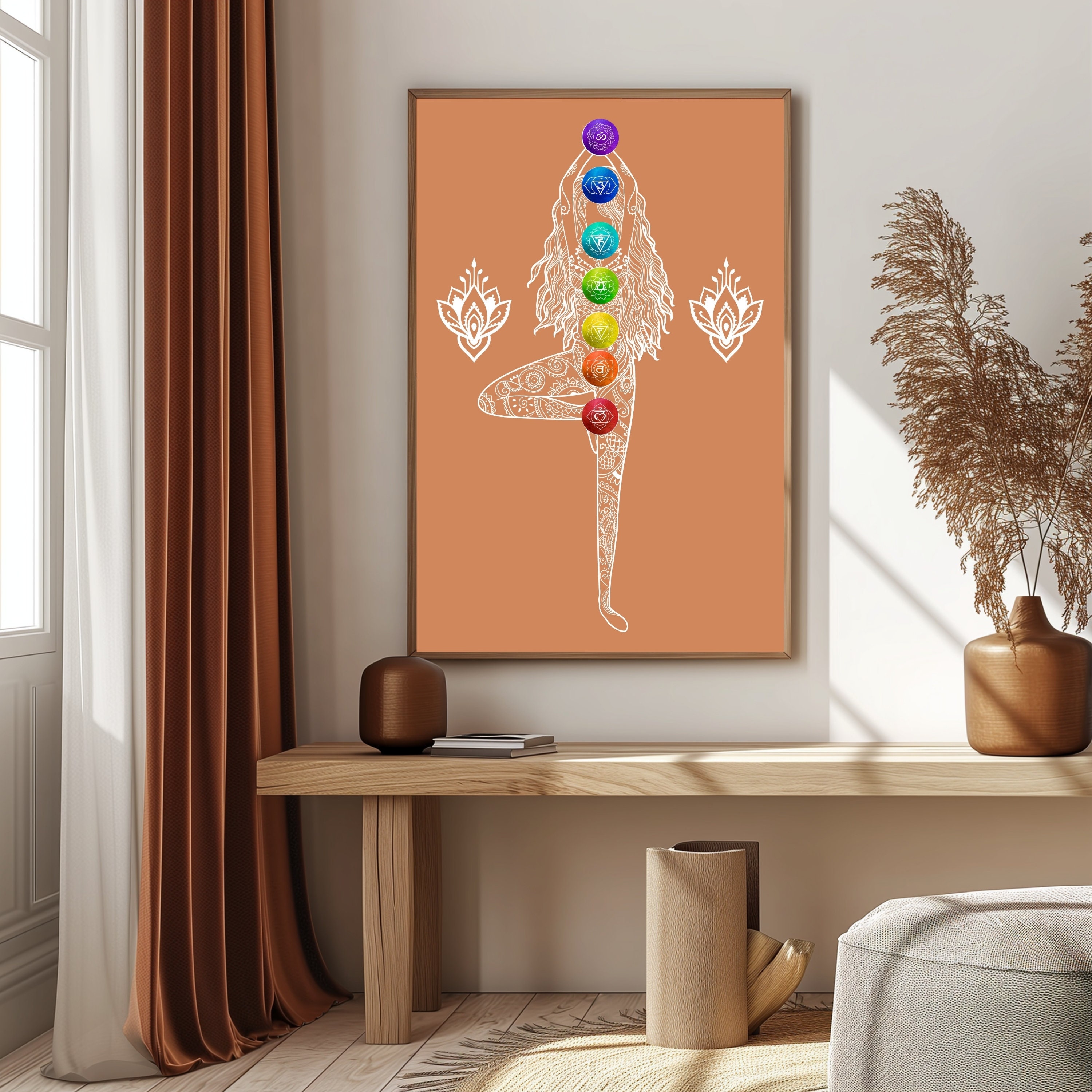 Printable Chakra Poster, 7 Chakras Yoga Artwork, Meditation & Energy ...