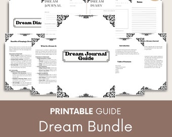 Dream Journal Guide Bundle: Dream Diary, Sleep Tracker (A4 Digital Download).