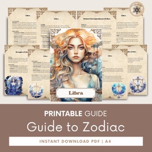 Guia de astrologia do signo do zodíaco de Libra, livro abrangente de horóscopo, aprenda insights de astrologia, guia astrológico.