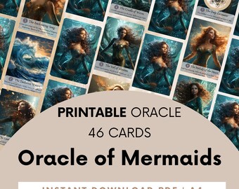 Sirens Oracle Cards, Printable 46-Card Deck (PDF Guide).