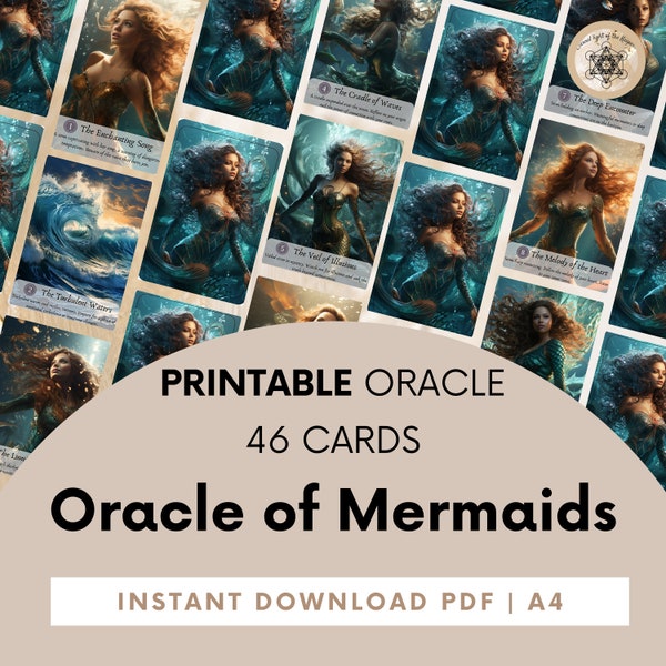 The Sirens Guidance Oracle Cards, Printable Sirens Oracle Deck, Oracle Cards + PDF Guide, Digital Love Oracle Card Deck.