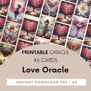 Das Liebes-Orakel-Karten-Deck, druckbares Liebes-Orakel-Deck, Orakel-Karten + PDF-Anleitung, digitales Liebes-Orakel-Karten-Deck, Liebes-Nachrichten-Deck.
