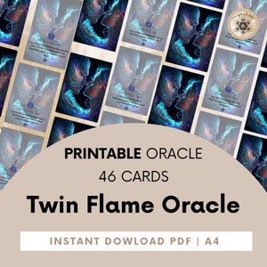 Les cartes Oracle Twin Flame, Deck Oracle Twin Flame imprimable, Cartes Oracle + Guide PDF, Oracle Digital Twin Flame, Messages Twin Flame.