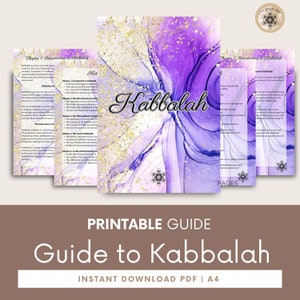 Guide de la Kabbale imprimable - Arbre de vie, croissance spirituelle (téléchargement numérique A4).