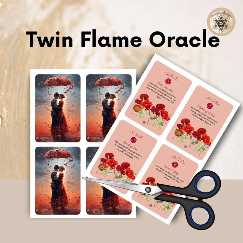 Twin Flame Oracle Cards, Printable Deck + PDF Guide. - Etsy