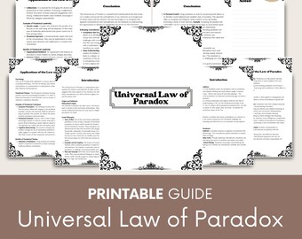 Universal Law of Paradox Guide - Printable Grimoire Pages (Digital Download)