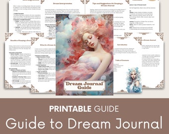 Dream Journal Guide - Sleep Diary, Dream Interpretation (A4 Digital)