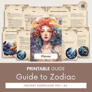 Guia de astrologia do signo do zodíaco de Peixes, livro abrangente de horóscopo, aprenda insights de astrologia, guia astrológico.