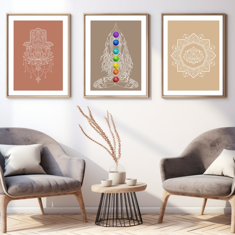 Bundle Printable Chakra Poster, 7 Chakras Yoga Artwork, Meditation ...
