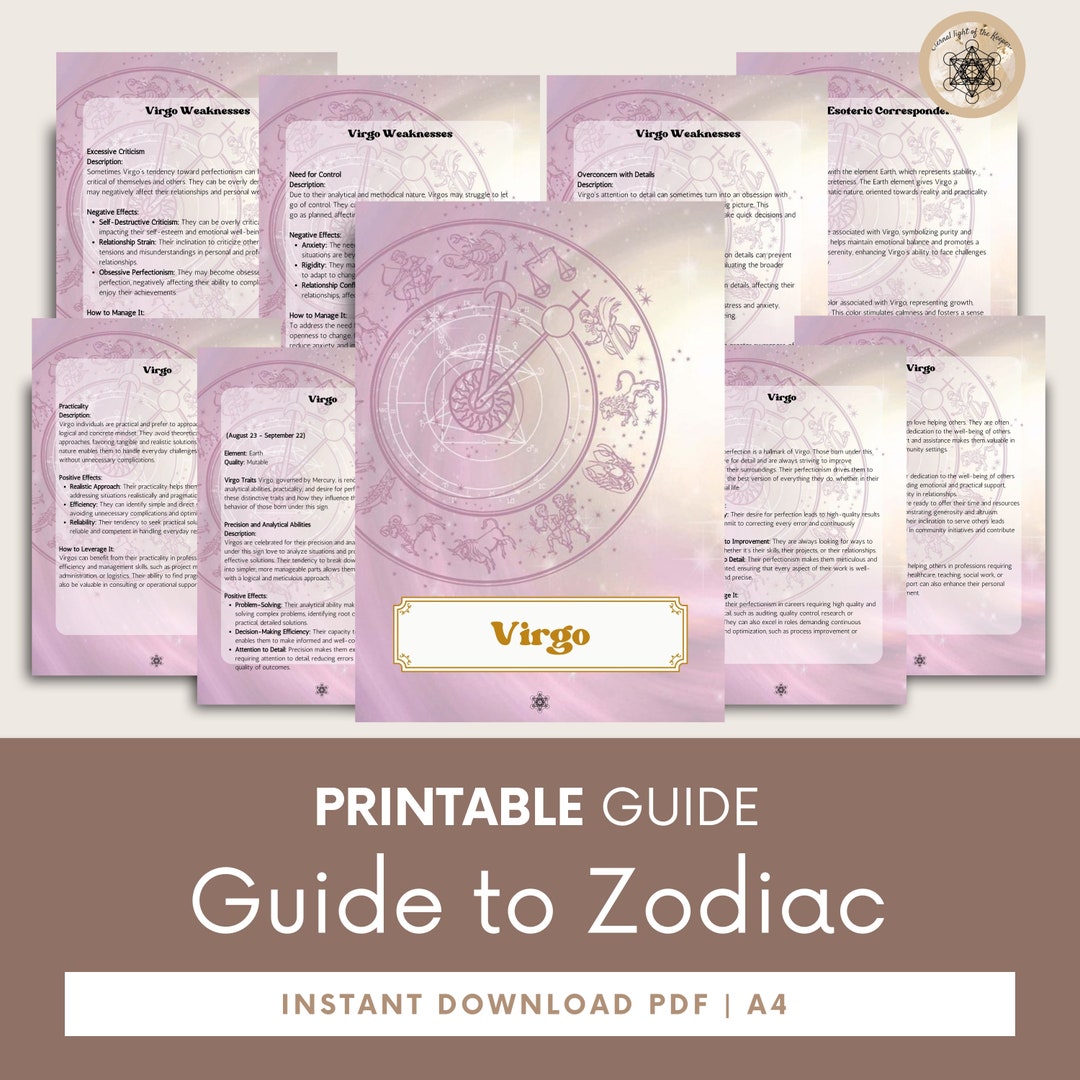 Virgo Zodiac Sign Astrology Guide, Comprehensive Horoscope Book, Learn