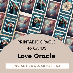 Les cartes Love Oracle, Printable Love Oracle Deck, Oracle Cards + PDF Guide, Digital Love Oracle Card Deck, Love Messages Deck.