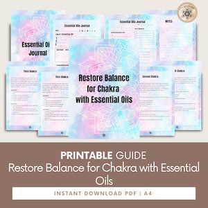 Chakra Essential Oils Guide, Natural Remedies Journal (PDF Digital Download)