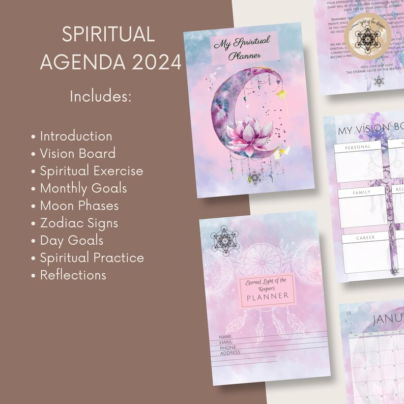 2024 Diary, Spiritual Guide, Printable Journal, 2024 Agenda, Spiritual