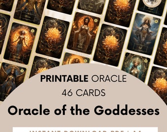 Goddess Oracle Card Deck, Divine Feminine Energy (Printable).