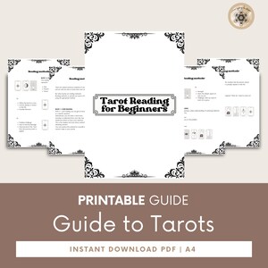 Esquemas básicos de tarô para impressão - Esquemas de guia abrangentes para leituras de cartas, etapas detalhadas para leituras de cartas.