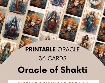 Shakti Goddess Oracle Cards, Divine Feminine Energy (Printable).
