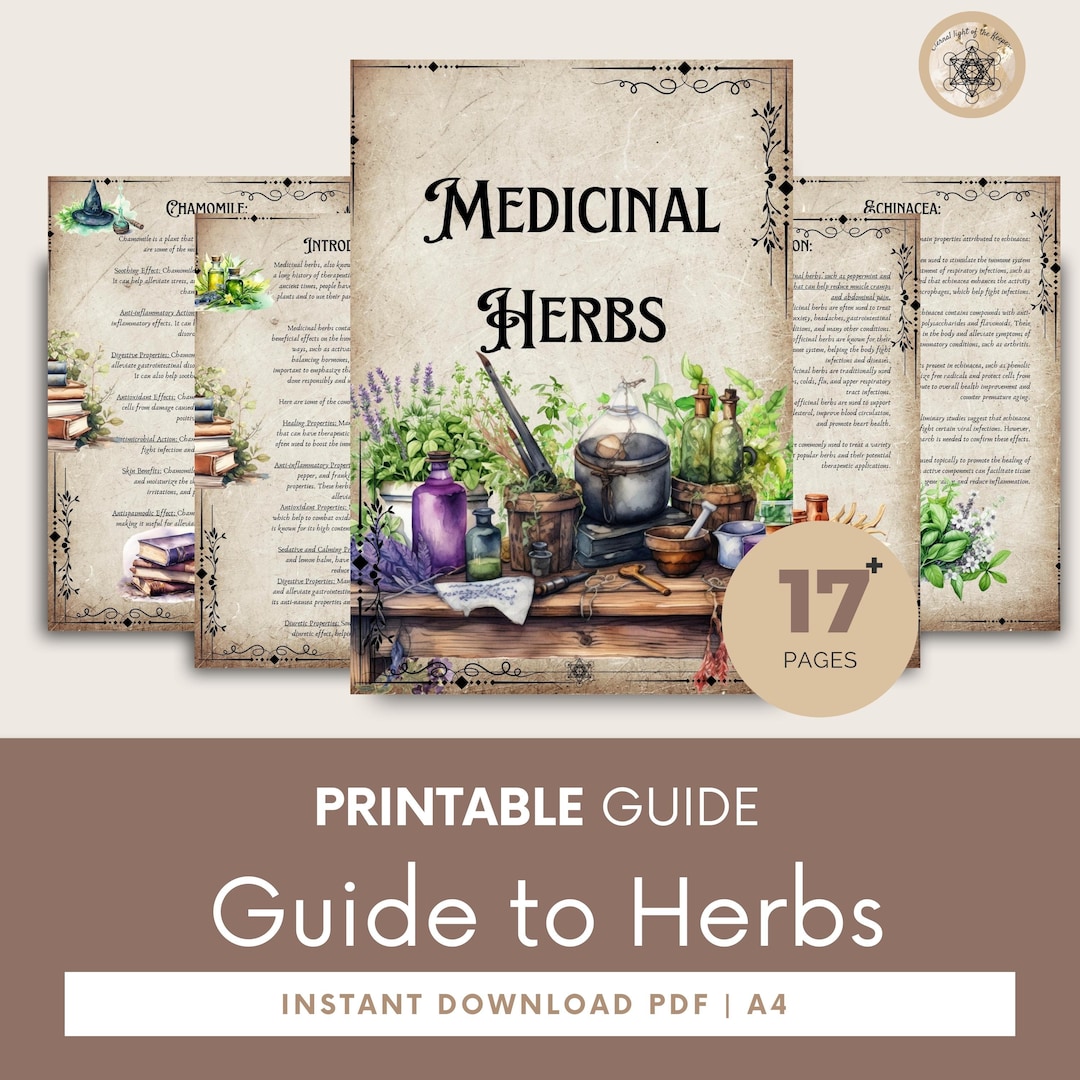 Printable Herbal Medicine Guide: A4 PDF on Medicinal Herbs, Herbal ...