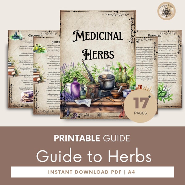 Printable Herbal Medicine Guide: A4 PDF on Medicinal Herbs, Herbal Remedies, Herbs Guide, Herbs Medicine