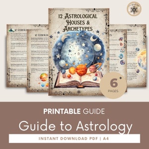 Printable Astrology Guide - Detailed Astrology PDF Workbook & Journal for Beginners, Ultimate Guide for Astrology.