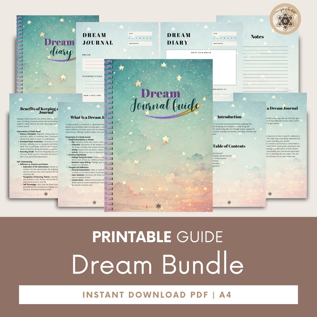 BUNDLE: Complete Guide to the Dream Journal + Dream Diary, Dream Journal for Mental Health ...