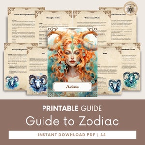 Guia de astrologia do signo do zodíaco de Áries, livro abrangente de horóscopo, aprenda insights de astrologia, guia astrológico.